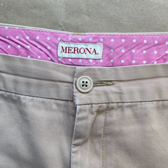 Merona Khaki Chino Flat Front Shorts - Picture 2 of 5